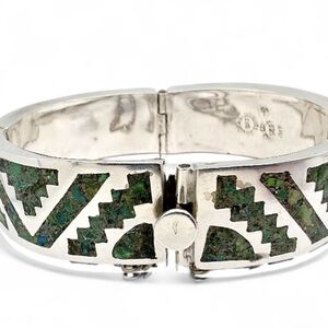 Sterling Silver Cuff with Turquoise And Lapis Inlay